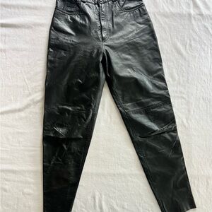 Wilson Black Leather Skinny Pants